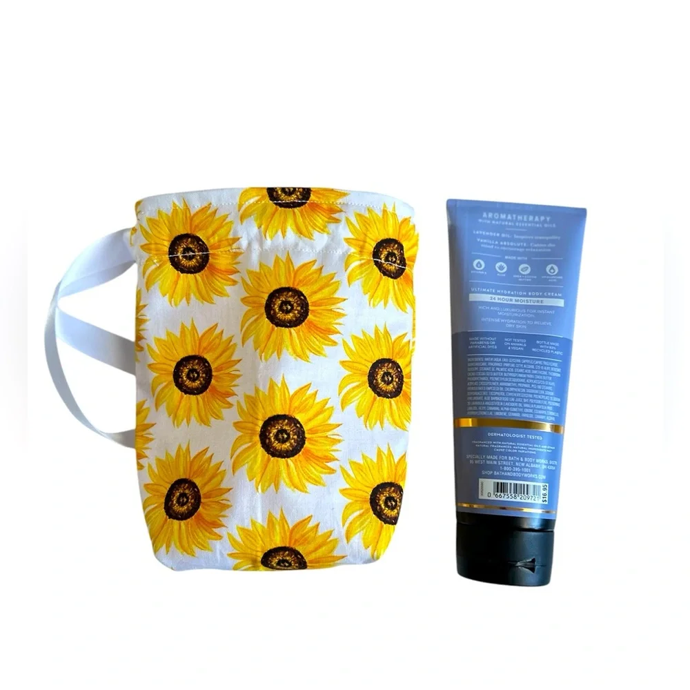 Hand Crafted Colorful Floral Sunflowers Reusable Eco Friendly Fabric Gift Bag